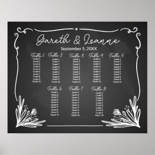 Chalkboard-tafel bruiloft poster