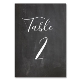 Chalkboard tafel nummer. Moderne grijze bruiloft Kaart