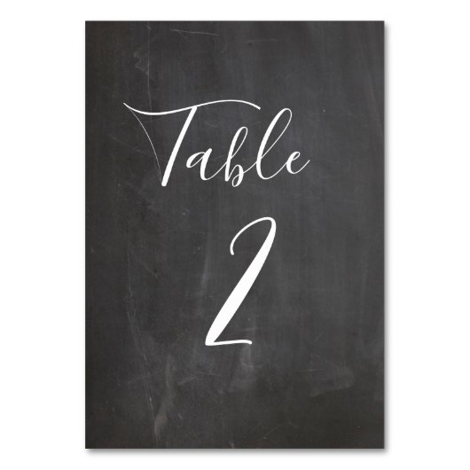 Chalkboard tafel nummer. Moderne grijze bruiloft Kaart (Voorkant)
