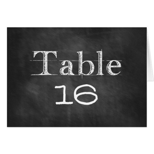 Chalkboard Tafelnummer Kaarten (Voorkant Horizontaal)