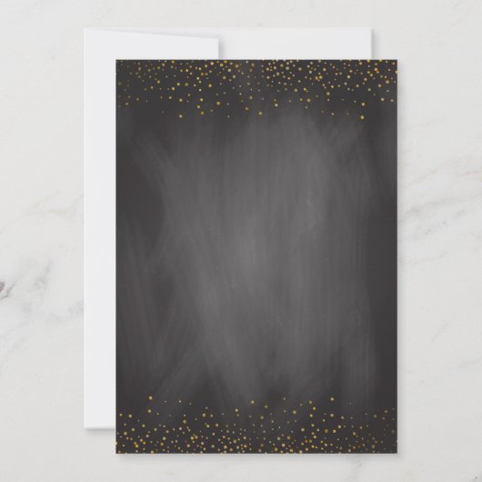 Chalkboard Teacher Retirement Party Elegant Gold Kaart (Achterkant)