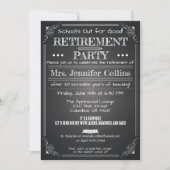Chalkboard Teacher Retirement Party Invitation Kaart (Voorkant)