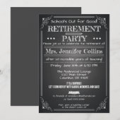 Chalkboard Teacher Retirement Party Invitation Kaart (Voorkant / Achterkant)