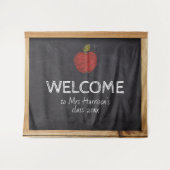 Chalkboard Teacher School Klaslokaal Achtergrond T Wandkleed (Voorkant (horizontaal))