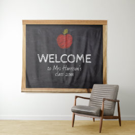 Chalkboard Teacher School Klaslokaal Achtergrond T Wandkleed