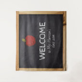 Chalkboard Teacher School Klaslokaal Achtergrond T Wandkleed (Voorkant)