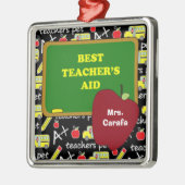 Chalkboard Teacher's Aid kerstsierans Metalen Ornament (Links)