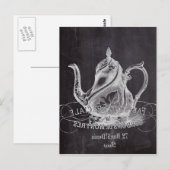 Chalkboard teapot Alice in Wonderland tea party Briefkaart (Voorkant / Achterkant)