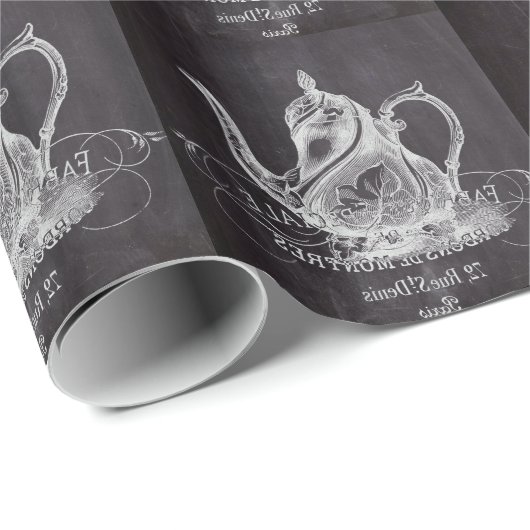 Chalkboard teapot Alice in Wonderland tea party Cadeaupapier (Rol Hoek)