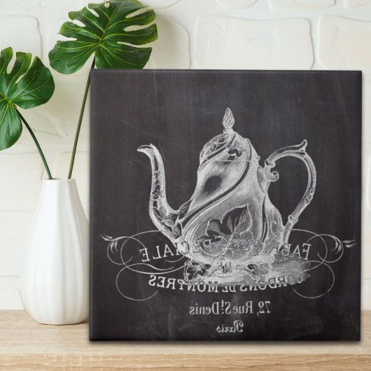 Chalkboard teapot Alice in Wonderland tea party Tegeltje