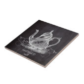 Chalkboard teapot Alice in Wonderland tea party Tegeltje (Zijkant)
