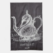 Chalkboard teapot Alice in Wonderland tea party Theedoek (Verticaal)