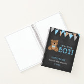 Chalkboard Teddy Bear Boy Baby shower Guest Book Notitieboek (Binnen)