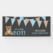 Chalkboard Teddy Bear Boy Baby shower Spandoek (Horizontaal)