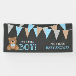 Chalkboard Teddy Bear Boy Baby shower Spandoek