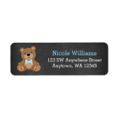 Chalkboard Teddy Bear Jongen Retouradres Etiket (Voorkant)