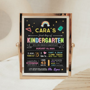 Chalkboard Terug naar school Eerste dag Teken Poster