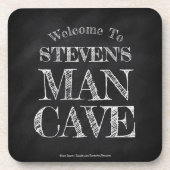 Chalkboard Texture Custom Man Cave Bier Onderzetter (Voorkant)