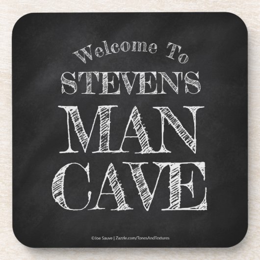 Chalkboard Texture Custom Man Cave Bier Onderzetter (Voorkant)