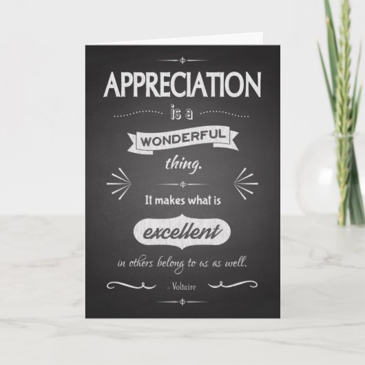 Chalkboard Thank You Card met Waardering Quote Bedankkaart (Voorkant)