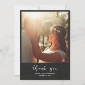 Chalkboard Thank You Script Wedding Couple Photo (Voorkant)