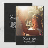 Chalkboard Thank You Script Wedding Couple Photo (Voorkant / Achterkant)