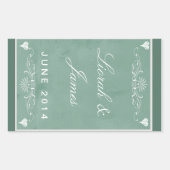 Chalkboard thema met harten rechthoekige sticker (Voorkant)