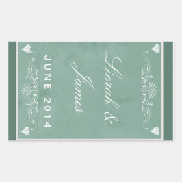 Chalkboard thema met harten rechthoekige sticker