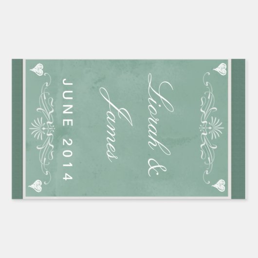 Chalkboard thema met harten rechthoekige sticker (Voorkant)