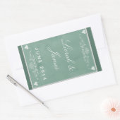 Chalkboard thema met harten rechthoekige sticker (Envelop)