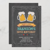 Chalkboard thema verjaardaguitnodiging kaart (Voorkant / Achterkant)