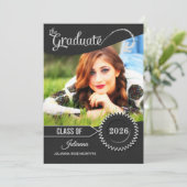Chalkboard Theme Class of 2025 Afstuderen Kaart (Staand voorkant)