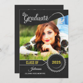 Chalkboard Theme Class of 2025 Afstuderen Kaart