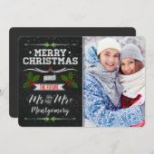 Chalkboard Theme Future Mr. en Mrs. Feestdagenkaart (Voorkant / Achterkant)