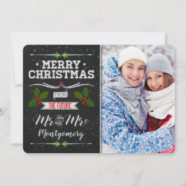 Chalkboard Theme Future Mr. en Mrs. Feestdagenkaart