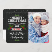 Chalkboard Theme Future Mr. en Mrs. Feestdagenkaart (Voorkant / Achterkant)