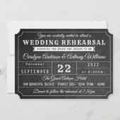 Chalkboard Ticket Wedding Rehearsal Dinner Kaart (Voorkant)