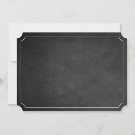 Chalkboard Ticket Wedding Rehearsal Dinner Kaart (Achterkant)