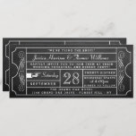 Chalkboard Ticket Wedding Rehearsal Dinner Kaart<br><div class="desc">Deze uitnodiging voor een bruiloft van Chalkboard is perfect voor elk echtpaar dat een antiek huwelijksfeestdag plant. Het krijtbord dat achtergrond ziet die met het witte kaarteffect wordt verbonden zal zeker zijn om uw gasten te wauwen en hen in de partijstemming te krijgen. Het ontwerp is eenvoudig en zeer knap...</div>