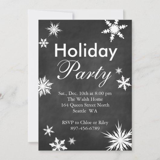 Chalkboard Time to Drink Champagne Holiday Invite Kaart (Achterkant)