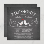  Chalkboard Tortelduifjes Baby shower Kaart (Voorkant / Achterkant)