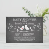  Chalkboard Tortelduifjes Baby shower Kaart (Staand voorkant)