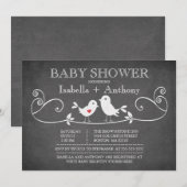  Chalkboard Tortelduifjes Baby shower Kaart (Voorkant / Achterkant)