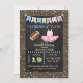 Chalkboard Touchdowns of Tutus Gender Reveal Kaart (Voorkant)