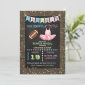 Chalkboard Touchdowns of Tutus Gender Reveal Kaart (Staand voorkant)
