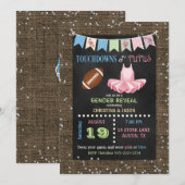 Chalkboard Touchdowns of Tutus Gender Reveal Kaart (Voorkant / Achterkant)