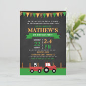 Chalkboard Tractor/Boerderij Verjaardagsfeest Kaart (Staand voorkant)