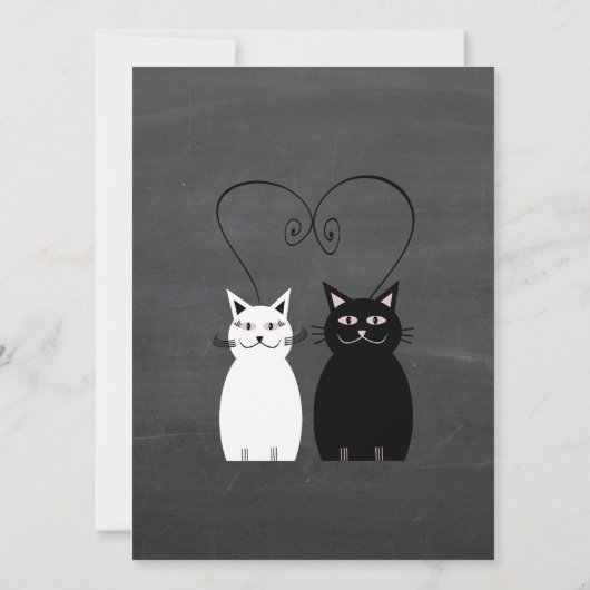 Chalkboard trendy grappige bruiloft met een leuk k kaart (Achterkant)