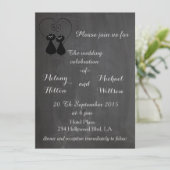 Chalkboard trendy grappige bruiloft met een leuk k kaart (Staand voorkant)