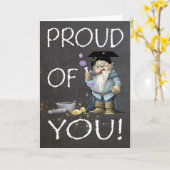 Chalkboard trots op je Afstuderen met Gnome Kaart (Gele Bloem)